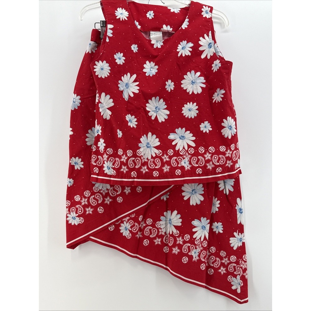 Vintage Classics By Jantzen 2 Piece Skirt Set Red Size Small Top Size 12 Skirt